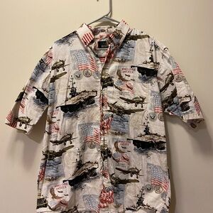 RedHead Men's Shirt with American Flag and Military Print